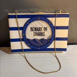 Kate Spade “Make a Splash” collection “Beware of Sharks” porthole plus earrings